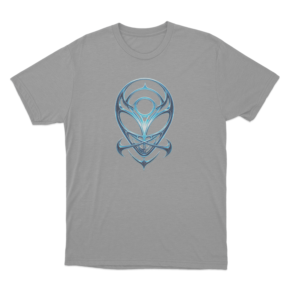 Blue Alien Symbol Unisex T Shirt Grey Blue Alien Symbol Unisex T Shirt Grey