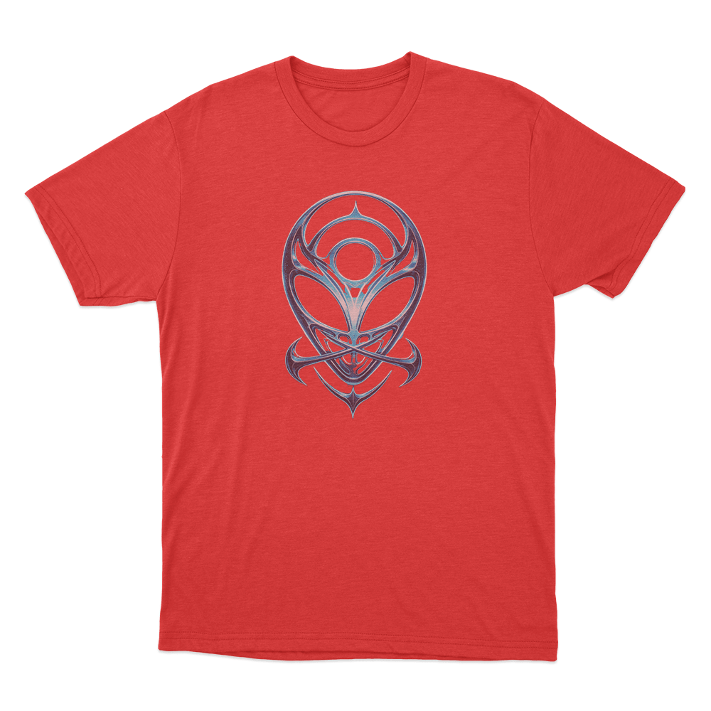 Blue Alien Symbol Unisex T Shirt Red Blue Alien Symbol Unisex T Shirt Red