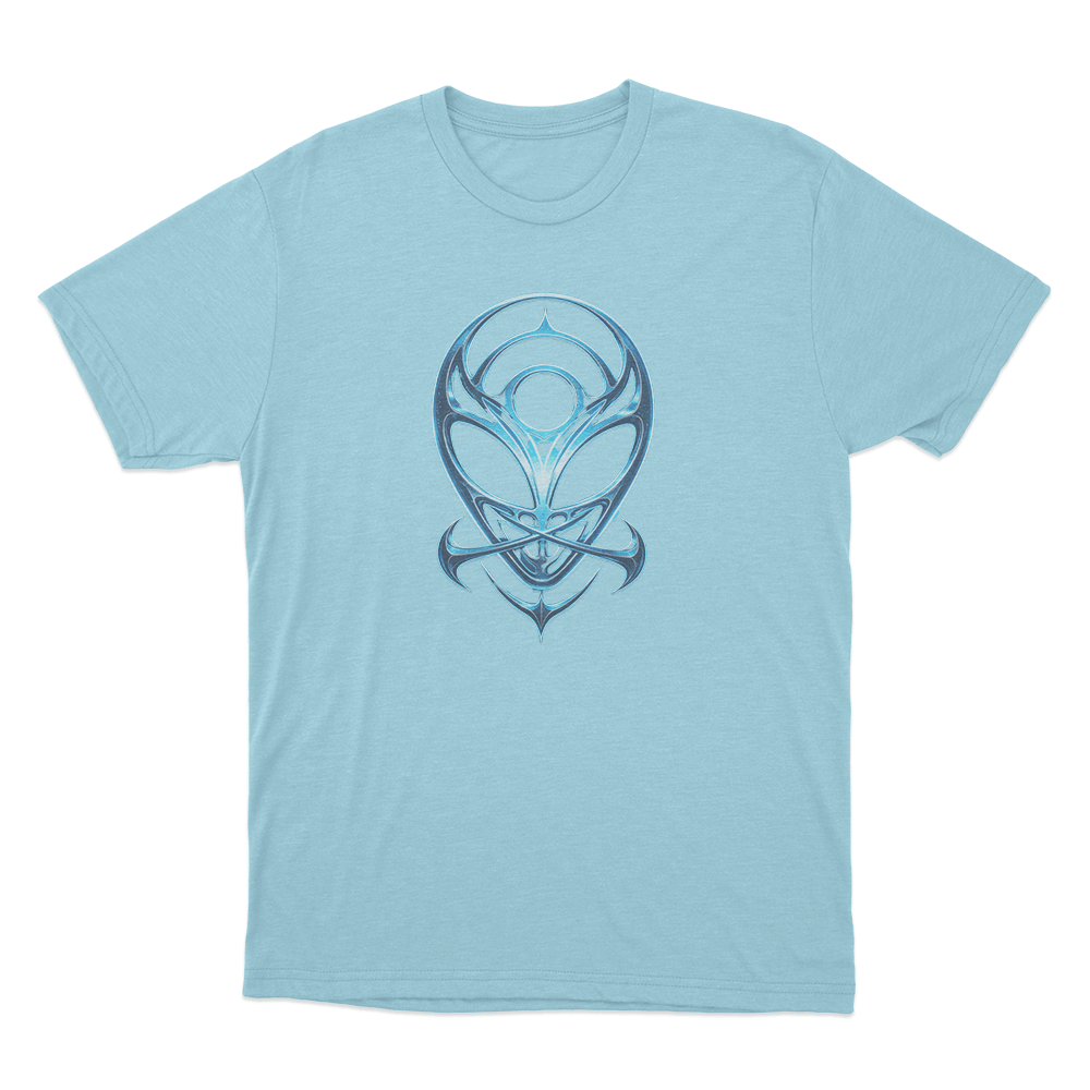 Blue Alien Symbol Unisex T Shirt Sky Blue Blue Alien Symbol Unisex T Shirt Sky Blue