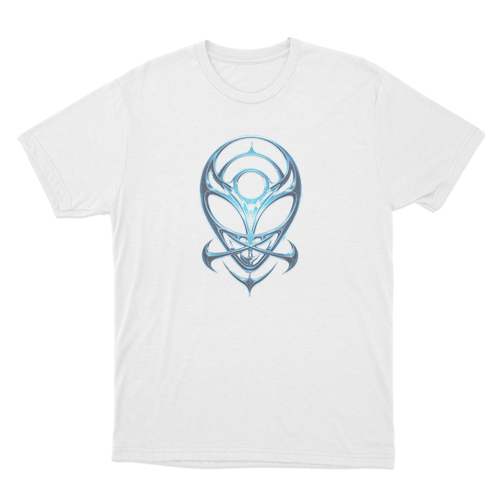 Blue Alien Symbol Unisex T Shirt White Blue Alien Symbol Unisex T Shirt White
