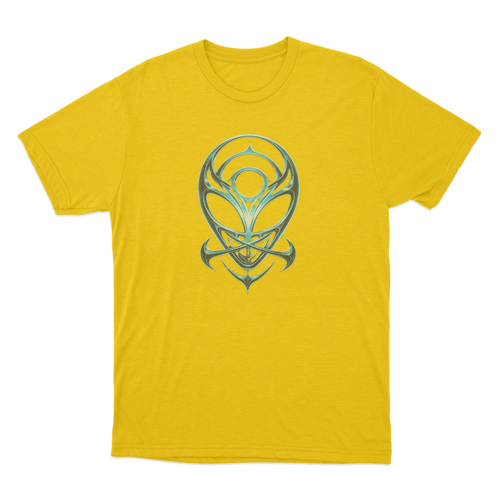 Blue Alien Symbol Unisex T Shirt Yellow Blue Alien Symbol Unisex T Shirt Yellow