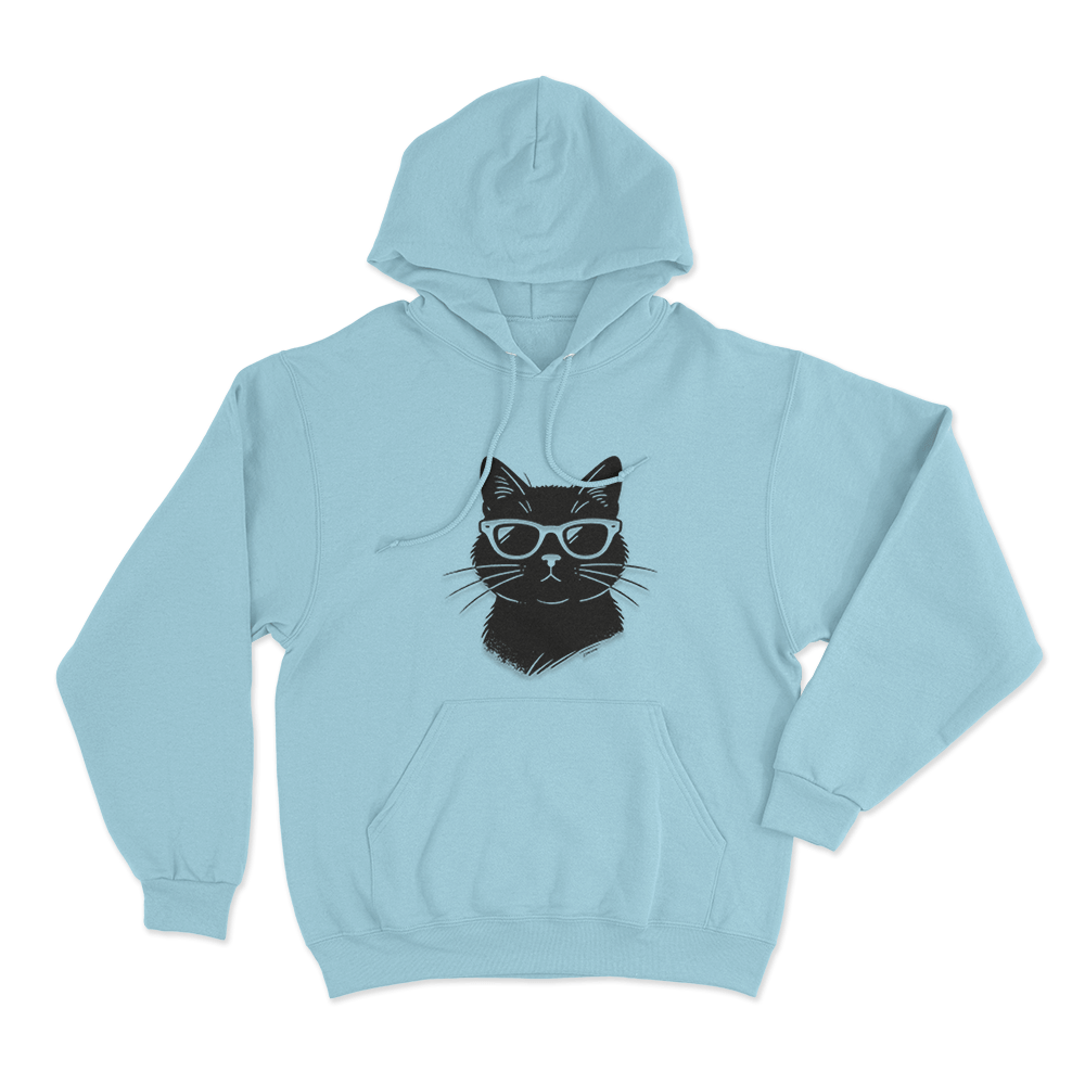 Cool Cat Unisex Hoodie Sky Blue Cool Cat Unisex Hoodie Sky Blue