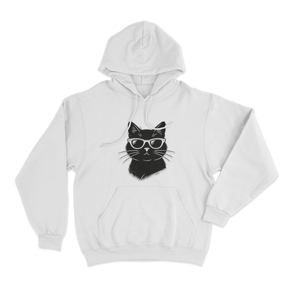 Cool Cat Unisex Hoodie White Cool Cat Unisex Hoodie White