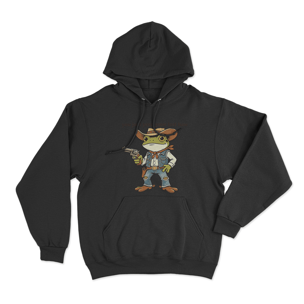Cowboy Frog Unisex Hoodie Black Cowboy Frog Unisex Hoodie Black