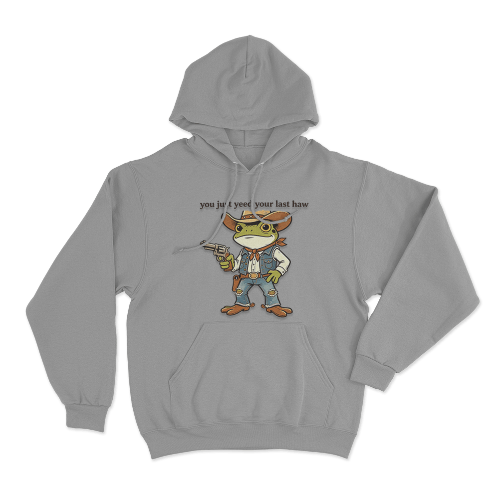 Cowboy Frog Unisex Hoodie Grey Cowboy Frog Unisex Hoodie Grey