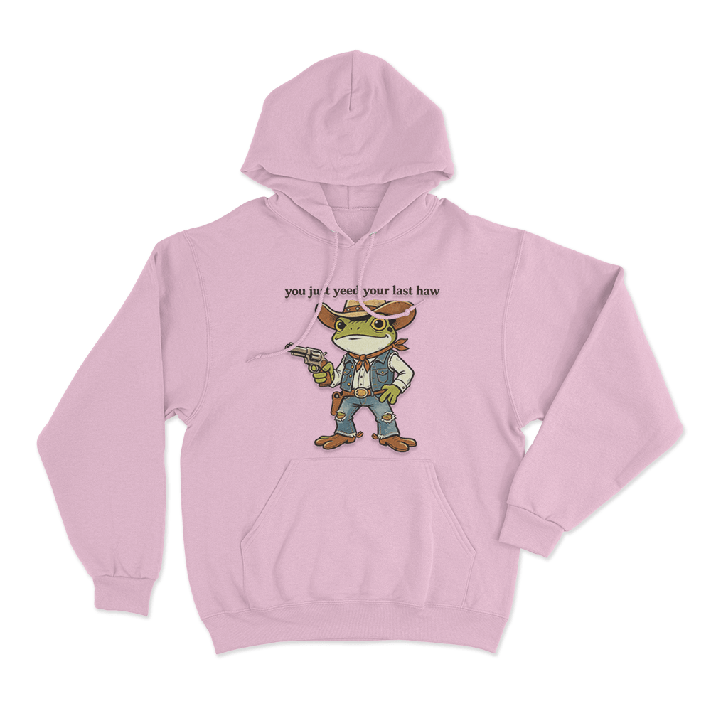 Cowboy Frog Unisex Hoodie Pink Cowboy Frog Unisex Hoodie Pink