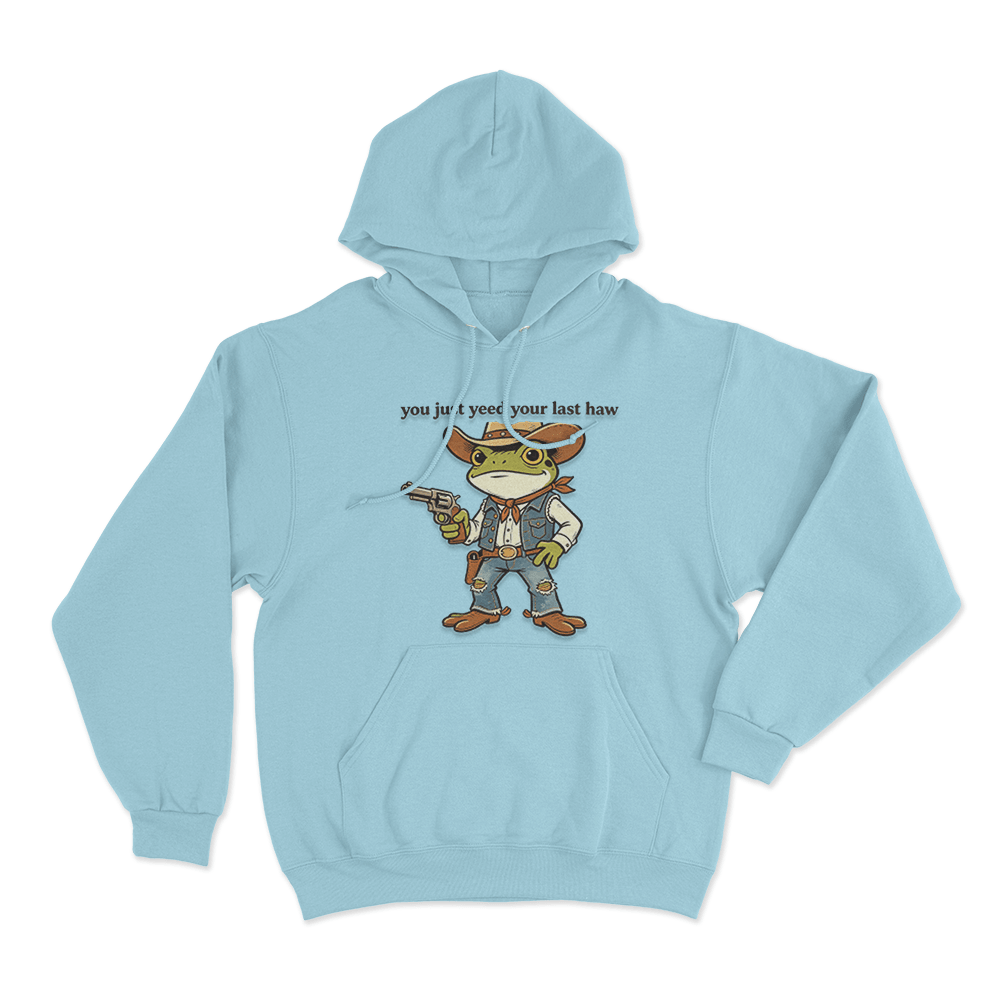 Cowboy Frog Unisex Hoodie Sky Blue Cowboy Frog Unisex Hoodie Sky Blue