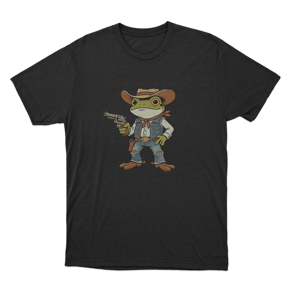 Cowboy Frog Unisex T Shirt Black Cowboy Frog Unisex T Shirt Black