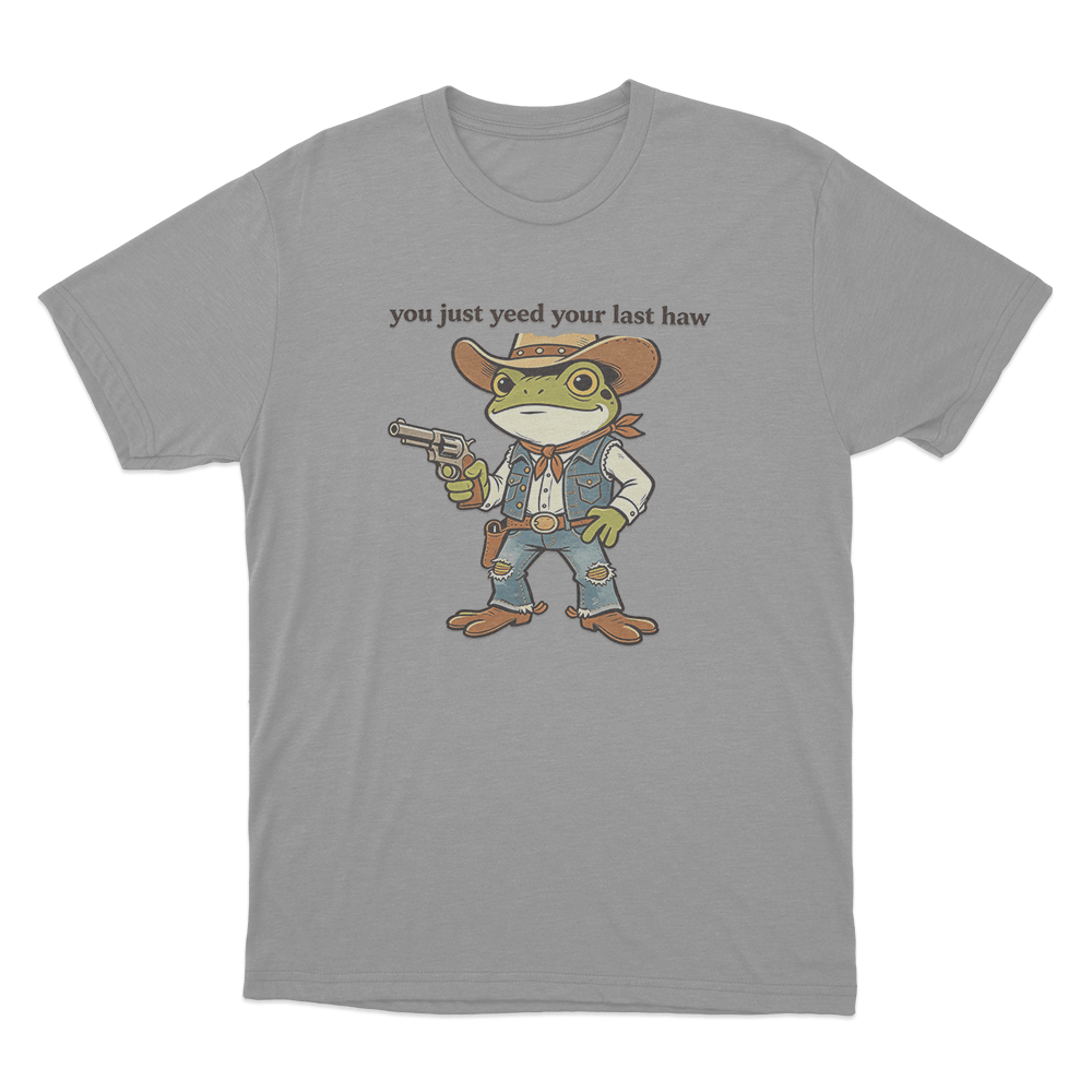 Cowboy Frog Unisex T Shirt Grey Cowboy Frog Unisex T Shirt Grey