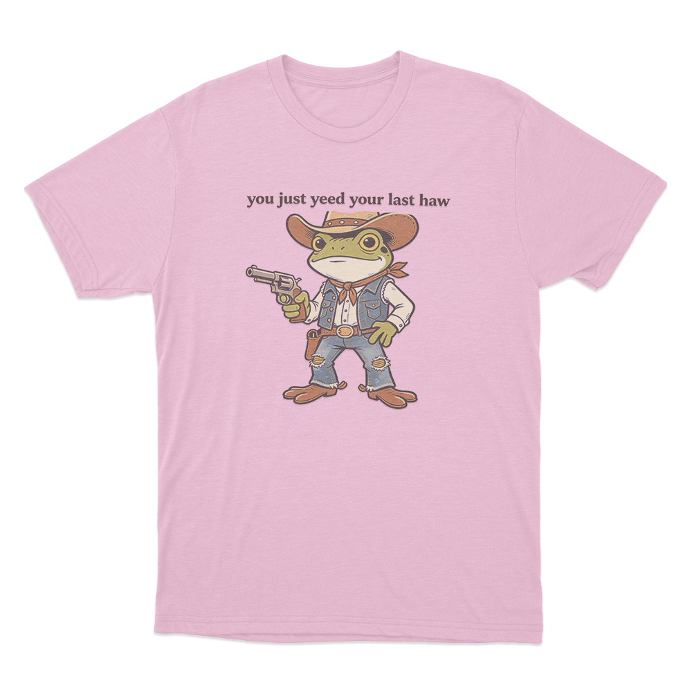 Cowboy Frog Unisex T Shirt Pink Cowboy Frog Unisex T Shirt Pink