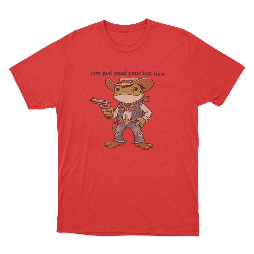 Cowboy Frog Unisex T Shirt Red Cowboy Frog Unisex T Shirt Red