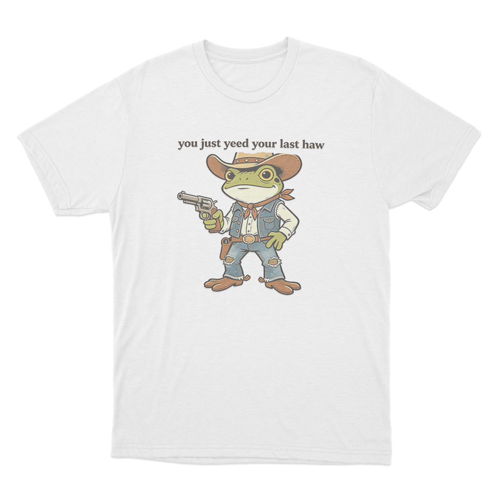 Cowboy Frog Unisex T Shirt White Cowboy Frog Unisex T Shirt White