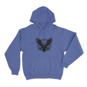 Dark Eagle And Skulls Unisex Hoodie Blue