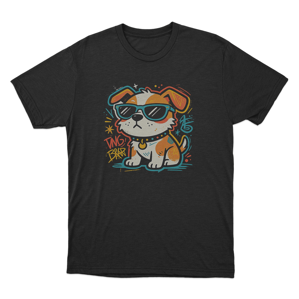 Dog Graffiti Art Print Unisex T Shirt Black Dog Graffiti Art Print Unisex T Shirt Black