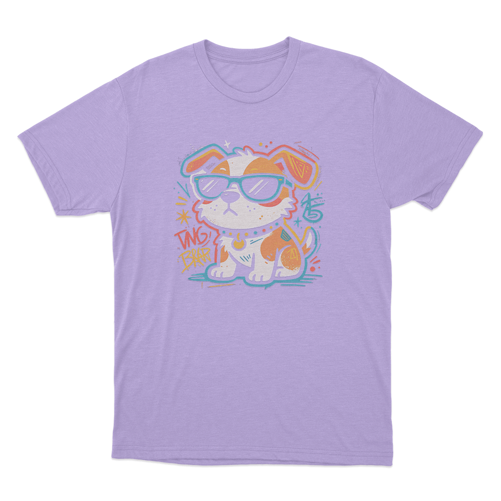 Dog Graffiti Art Print Unisex T Shirt Purple Dog Graffiti Art Print Unisex T Shirt Purple