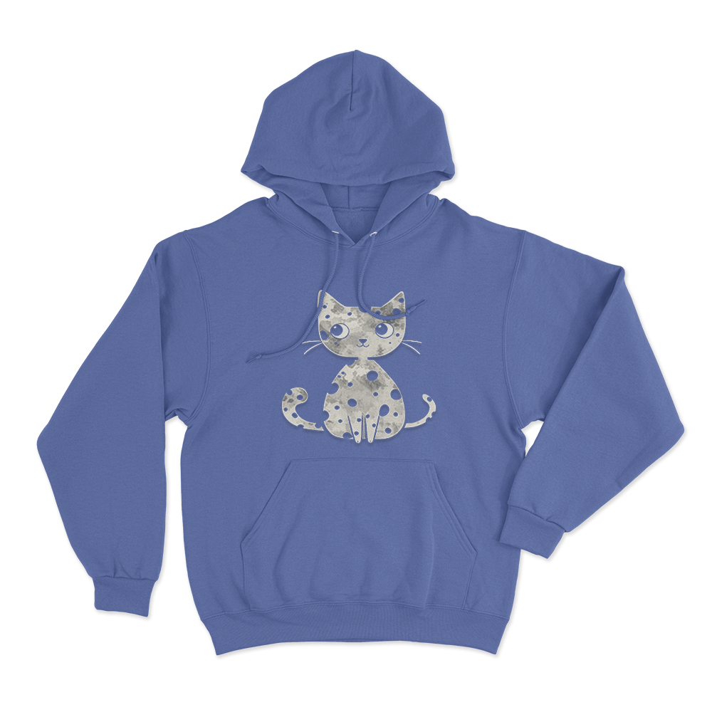 Grunge Cat Silhouette Unisex Hoodie Blue Grunge Cat Silhouette Unisex Hoodie Blue