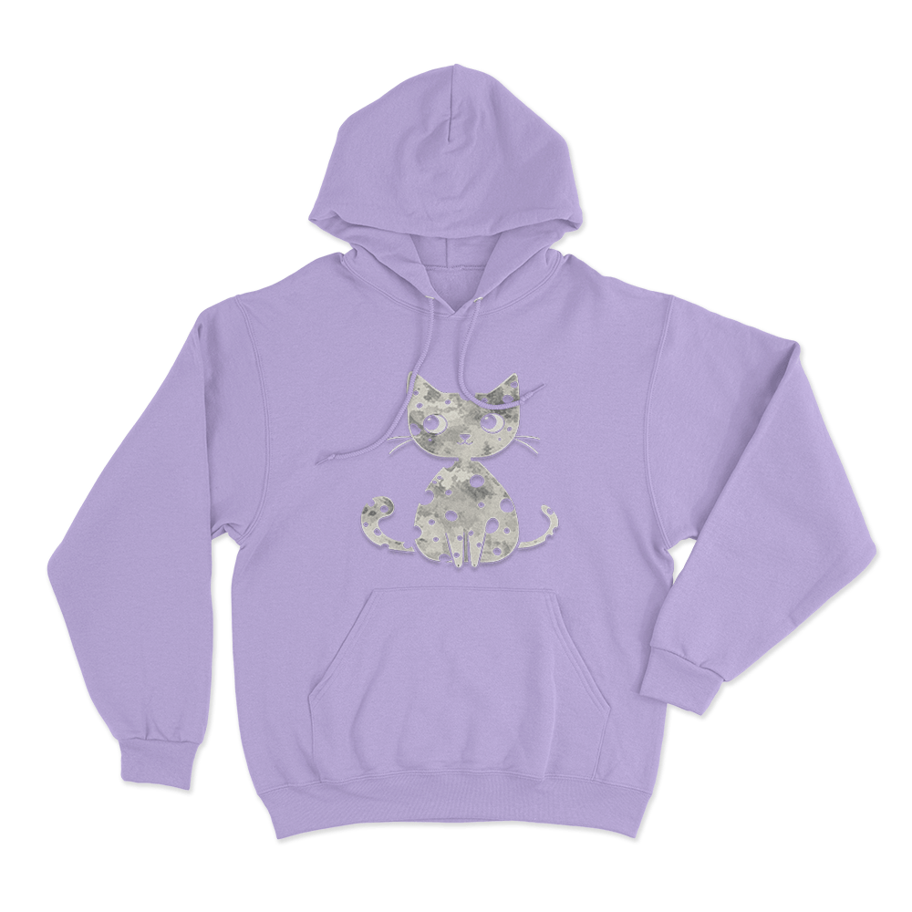 Grunge Cat Silhouette Unisex Hoodie Purple Grunge Cat Silhouette Unisex Hoodie Purple