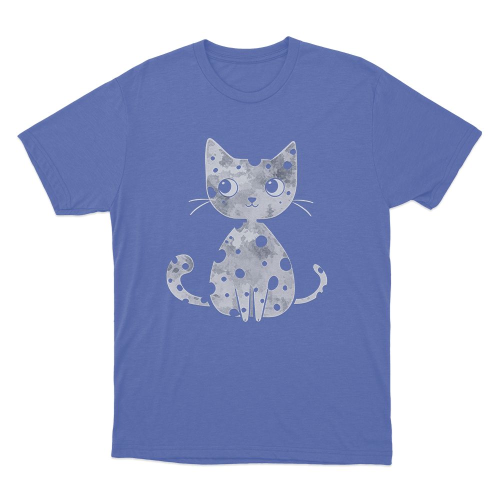 Grunge Cat Silhouette Unisex T Shirt Blue Grunge Cat Silhouette Unisex T Shirt Blue