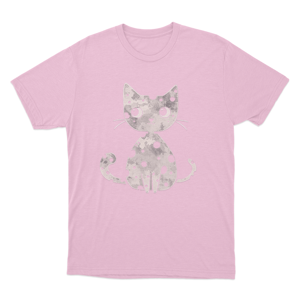 Grunge Cat Silhouette Unisex T Shirt Pink Grunge Cat Silhouette Unisex T Shirt Pink