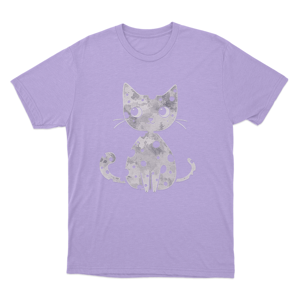 Grunge Cat Silhouette Unisex T Shirt Purple Grunge Cat Silhouette Unisex T Shirt Purple