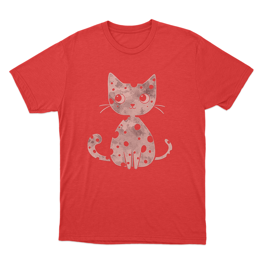 Grunge Cat Silhouette Unisex T Shirt Red Grunge Cat Silhouette Unisex T Shirt Red