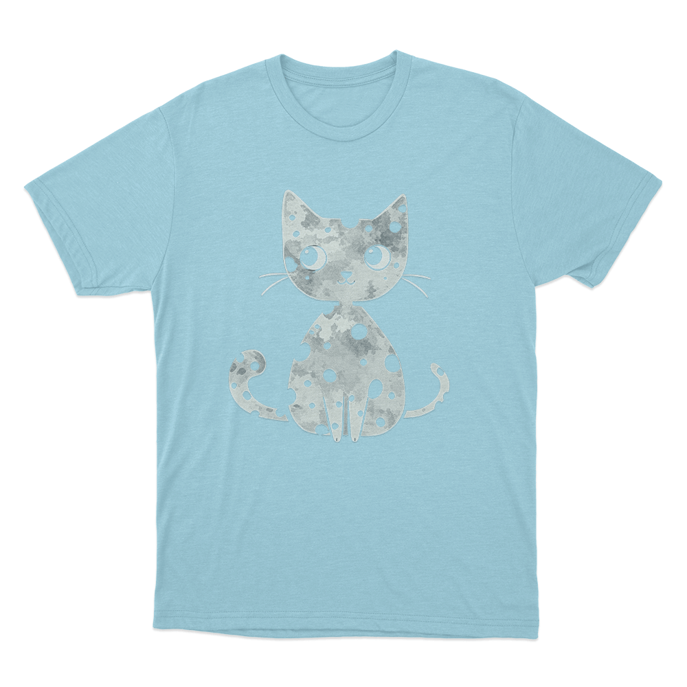 Grunge Cat Silhouette Unisex T Shirt Sky Blue Grunge Cat Silhouette Unisex T Shirt Sky Blue