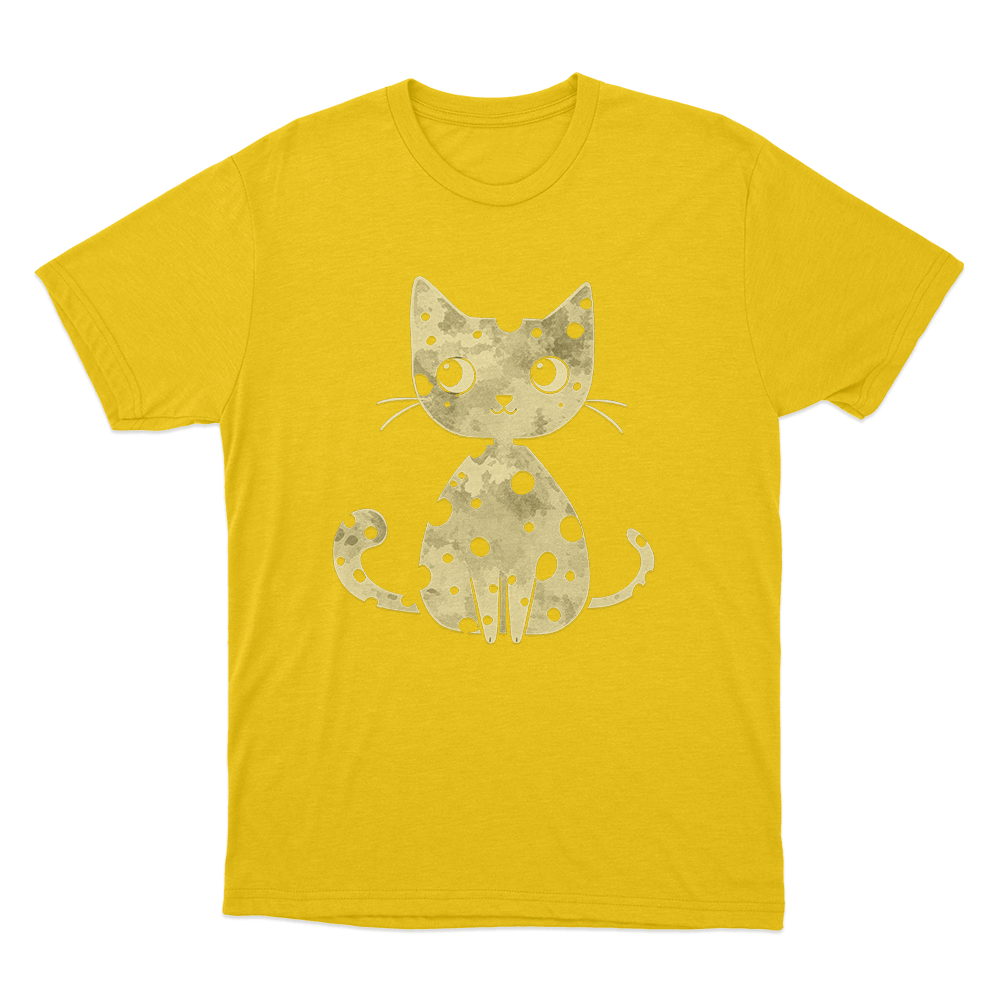 Grunge Cat Silhouette Unisex T Shirt Yellow Grunge Cat Silhouette Unisex T Shirt Yellow