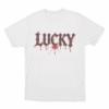 Lucky Blood Gothic Print Unisex T Shirt White