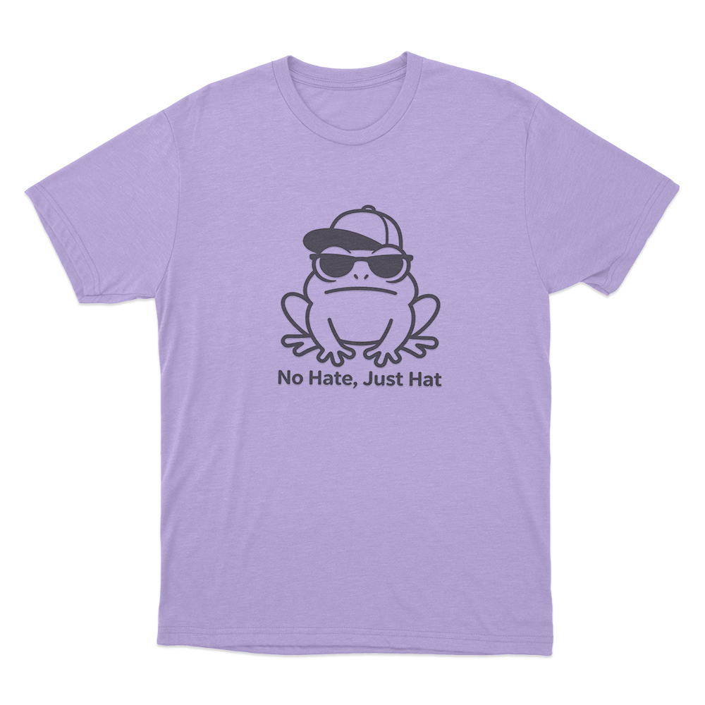 No Hate Just Hat Frog Unisex T Shirt Purple No Hate Just Hat Frog Unisex T Shirt Purple