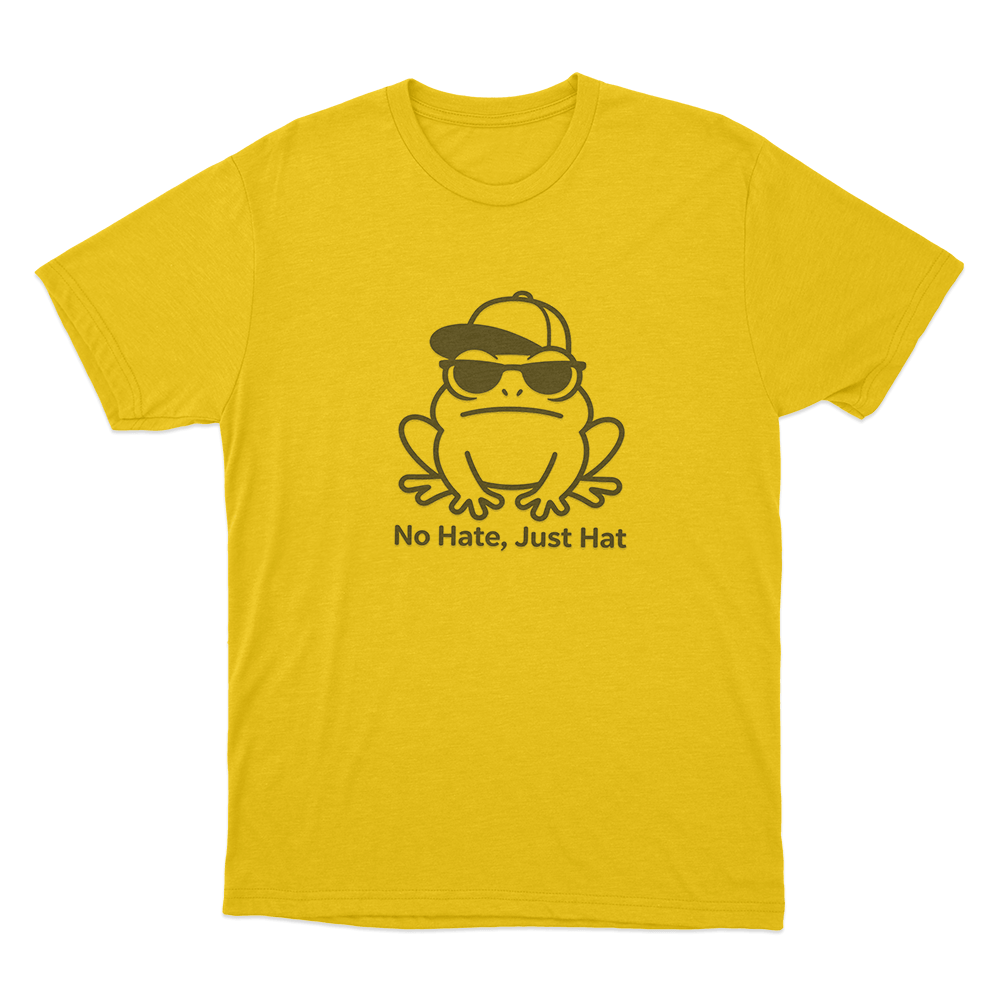 No Hate Just Hat Frog Unisex T Shirt Yellow No Hate Just Hat Frog Unisex T Shirt Yellow