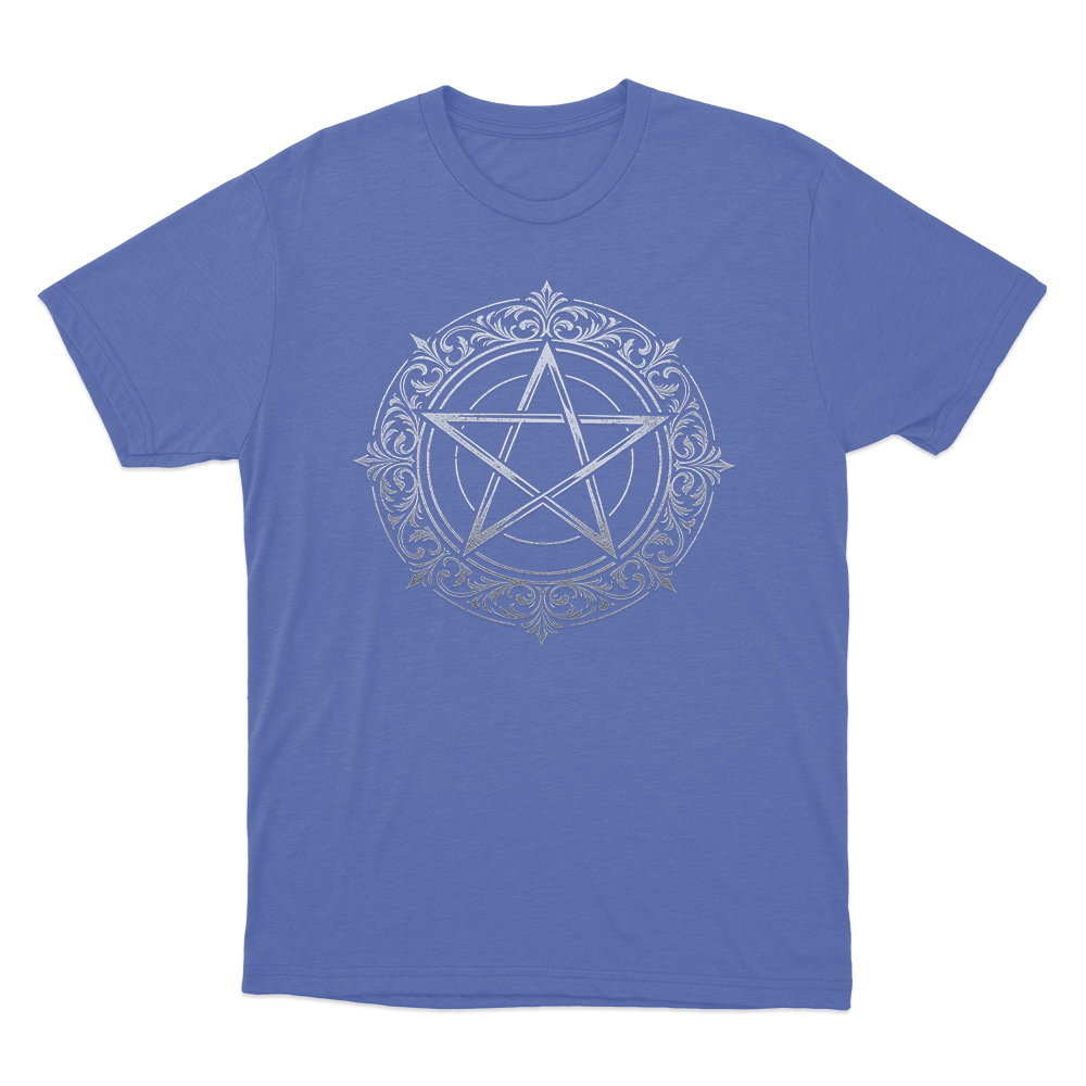 Ornate Pentagram Seal Unisex T Shirt Blue Ornate Pentagram Seal Unisex T Shirt Blue
