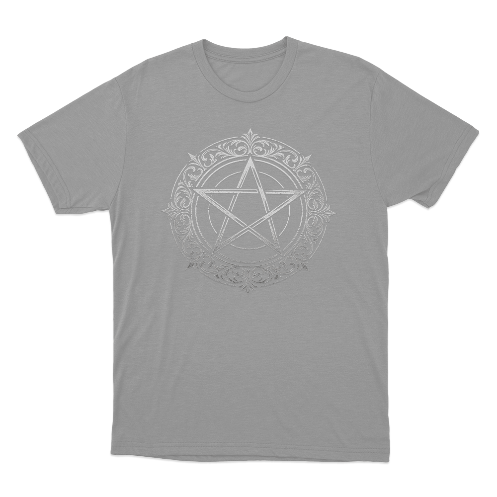 Ornate Pentagram Seal Unisex T Shirt Grey Ornate Pentagram Seal Unisex T Shirt Grey