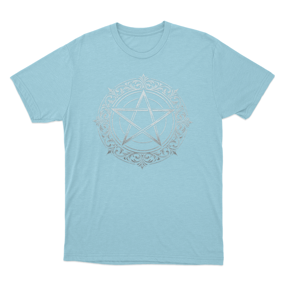 Ornate Pentagram Seal Unisex T Shirt Sky Blue Ornate Pentagram Seal Unisex T Shirt Sky Blue