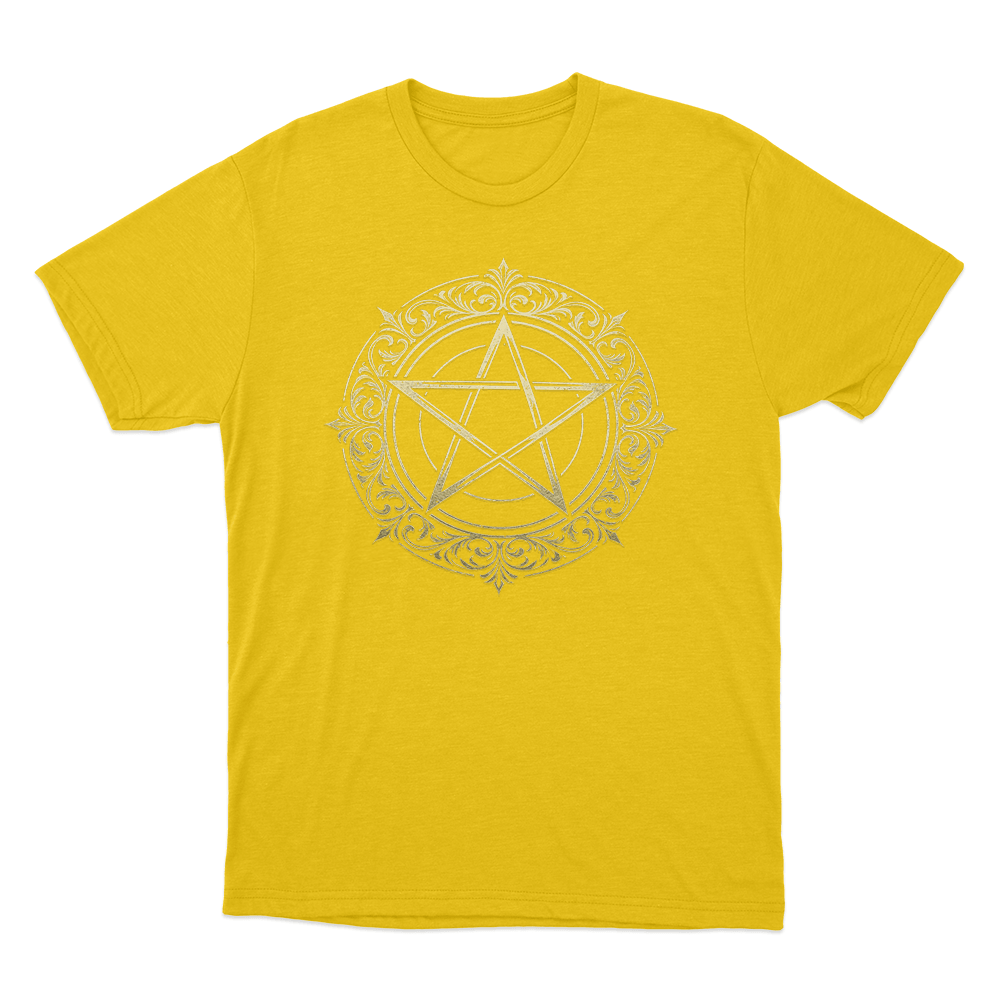 Ornate Pentagram Seal Unisex T Shirt Yellow Ornate Pentagram Seal Unisex T Shirt Yellow