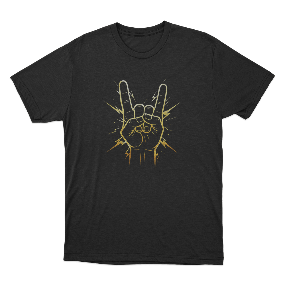 Rock On Hand Sign Unisex T Shirt Black Rock On Hand Sign Unisex T Shirt Black