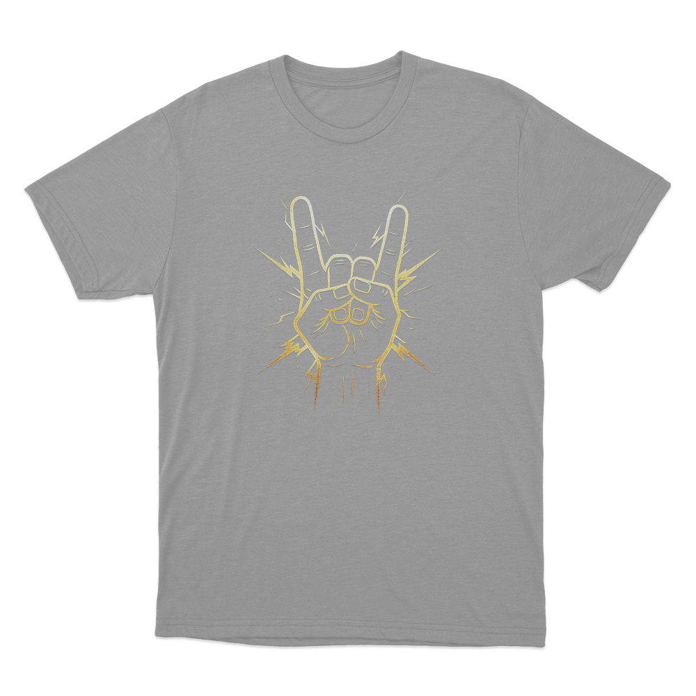 Rock On Hand Sign Unisex T Shirt Grey Rock On Hand Sign Unisex T Shirt Grey