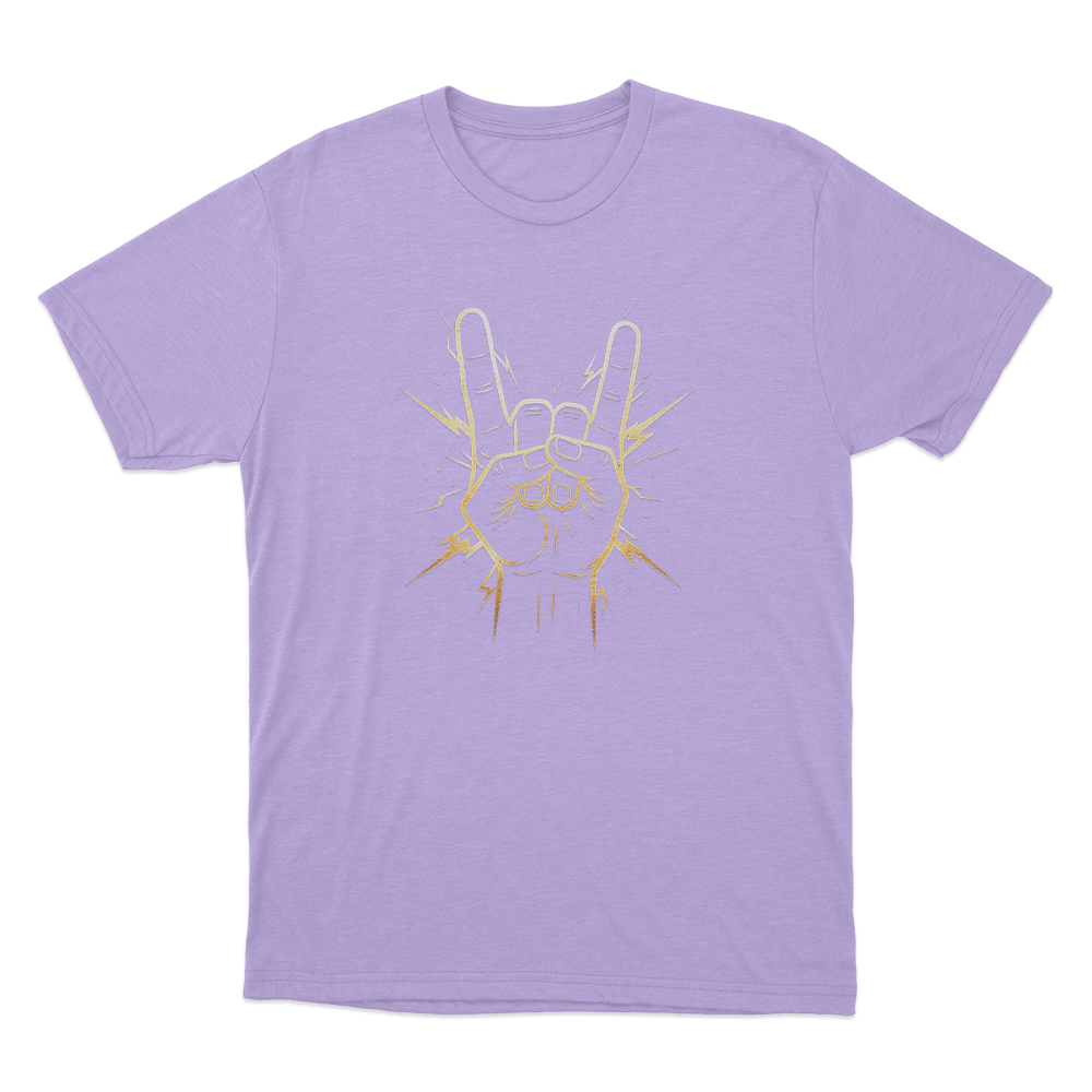 Rock On Hand Sign Unisex T Shirt Purple Rock On Hand Sign Unisex T Shirt Purple