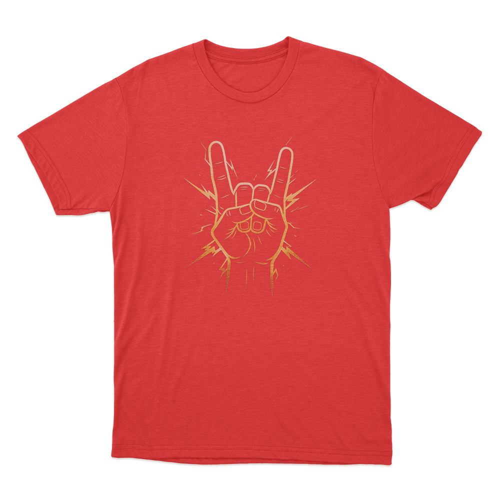 Rock On Hand Sign Unisex T Shirt Red Rock On Hand Sign Unisex T Shirt Red