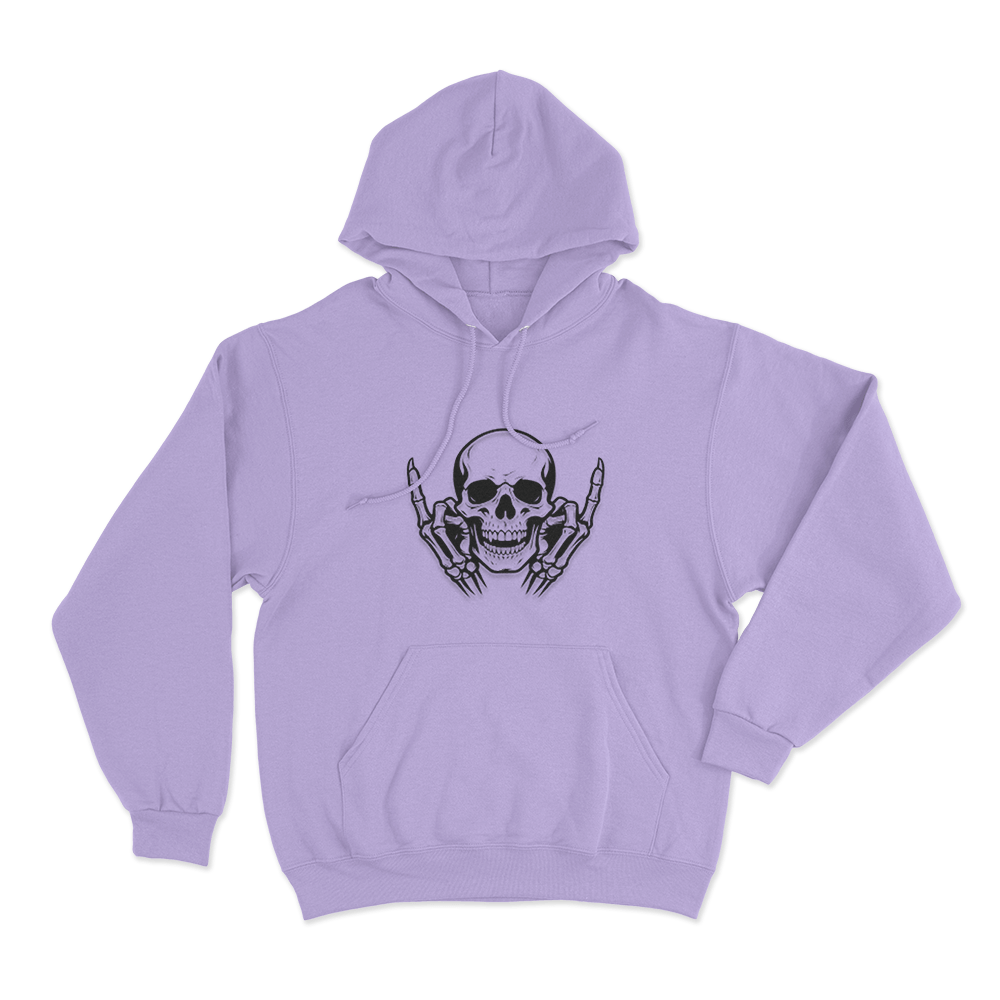 Skull With Middle Fingers Unisex Hoodie Purple Skull With Middle Fingers Unisex Hoodie Purple