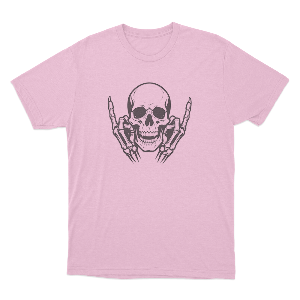 Skull With Middle Fingers Unisex T Shirt Pink Skull With Middle Fingers Unisex T Shirt Pink