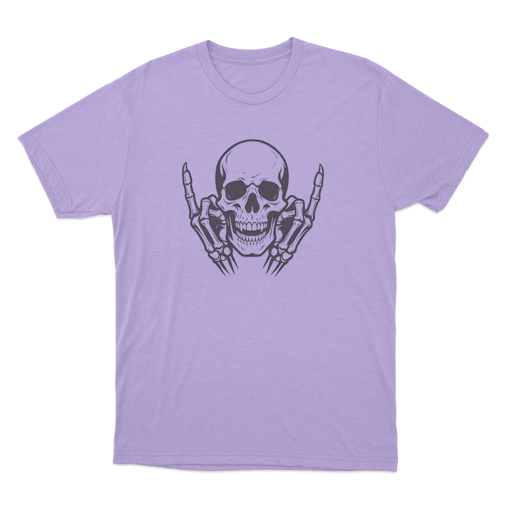 Skull With Middle Fingers Unisex T Shirt Purple Skull With Middle Fingers Unisex T Shirt Purple