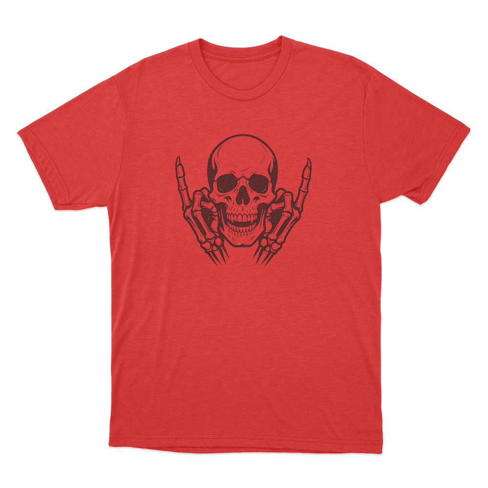 Skull With Middle Fingers Unisex T Shirt Red Skull With Middle Fingers Unisex T Shirt Red