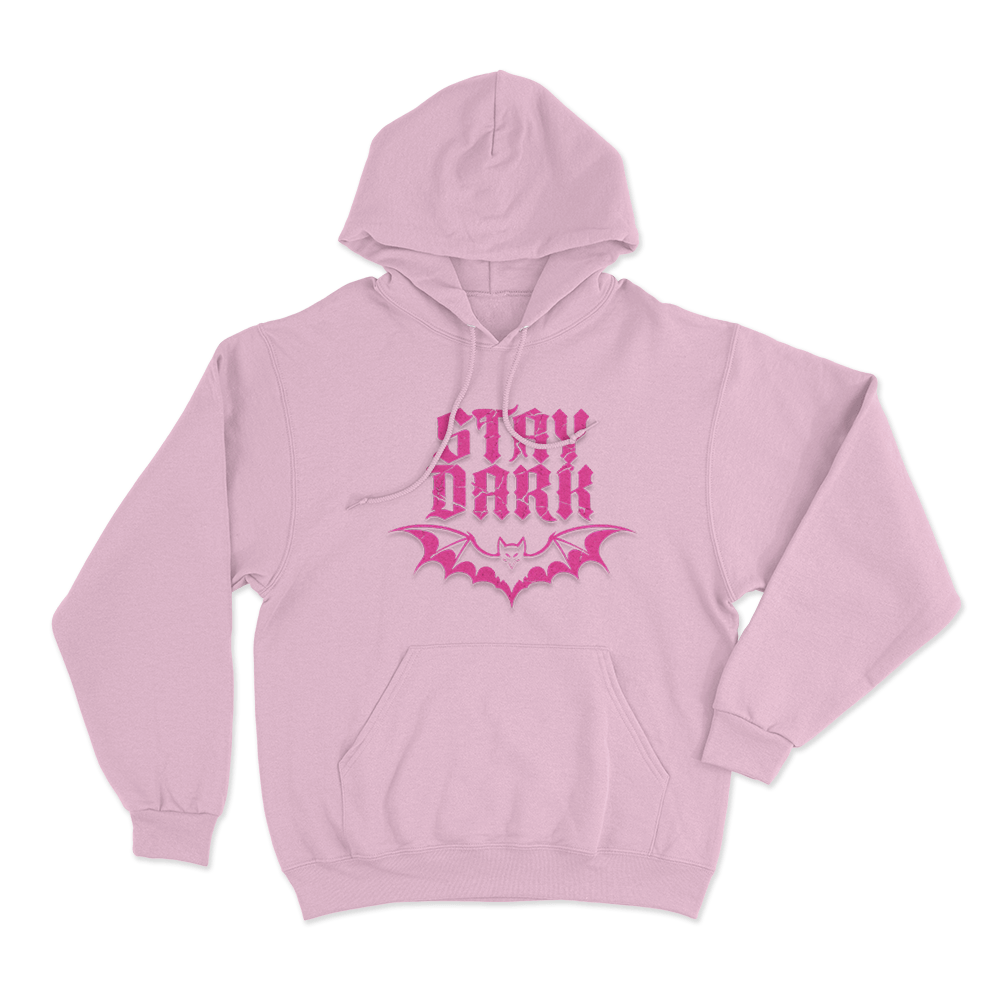 Stay Dark Bat Logo Unisex Hoodie Pink Stay Dark Bat Logo Unisex Hoodie Pink