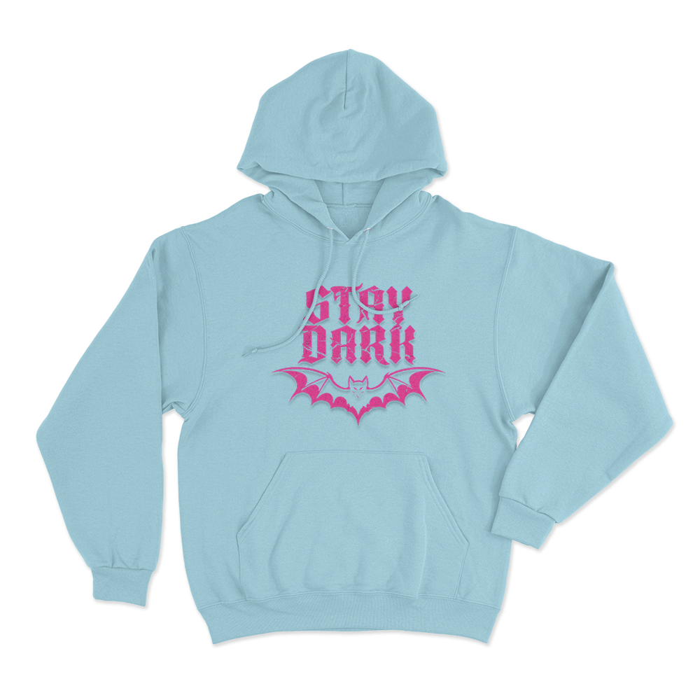 Stay Dark Bat Logo Unisex Hoodie Sky Blue Stay Dark Bat Logo Unisex Hoodie Sky Blue