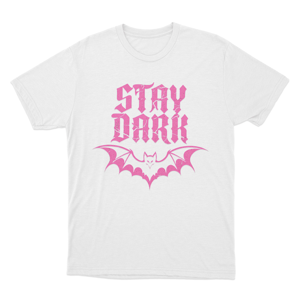 Stay Dark Bat Logo Unisex T Shirt White Stay Dark Bat Logo Unisex T Shirt White