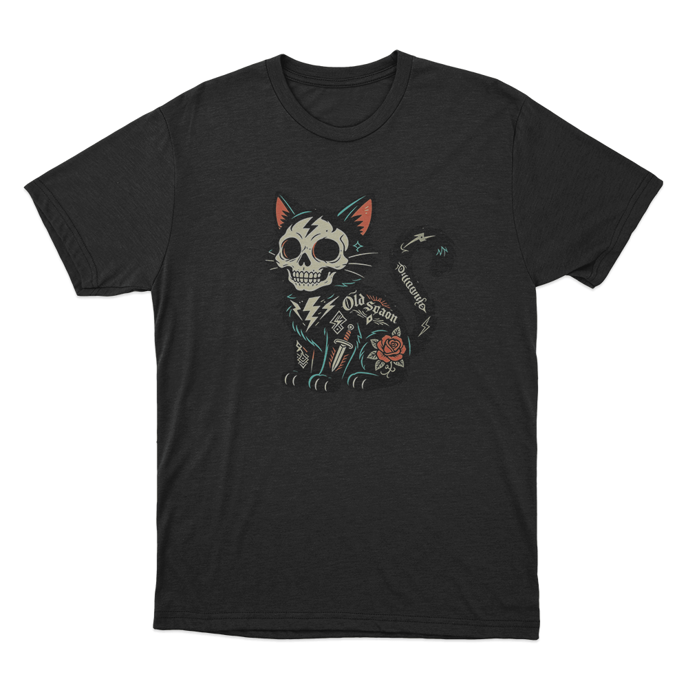Tattooed Skeleton Cat Unisex T Shirt Black Tattooed Skeleton Cat Unisex T Shirt Black