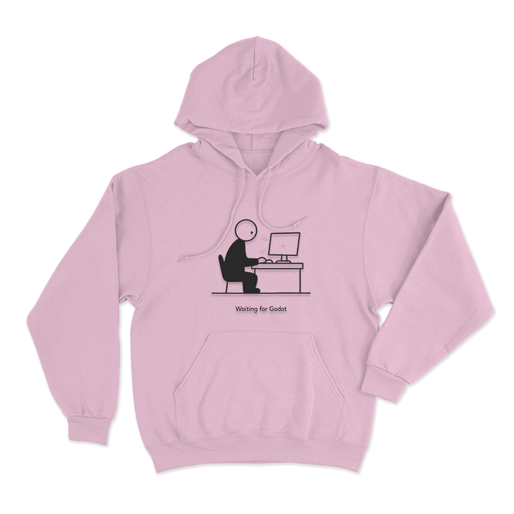 Waiting For Godot Unisex Hoodie Pink Waiting For Godot Unisex Hoodie Pink