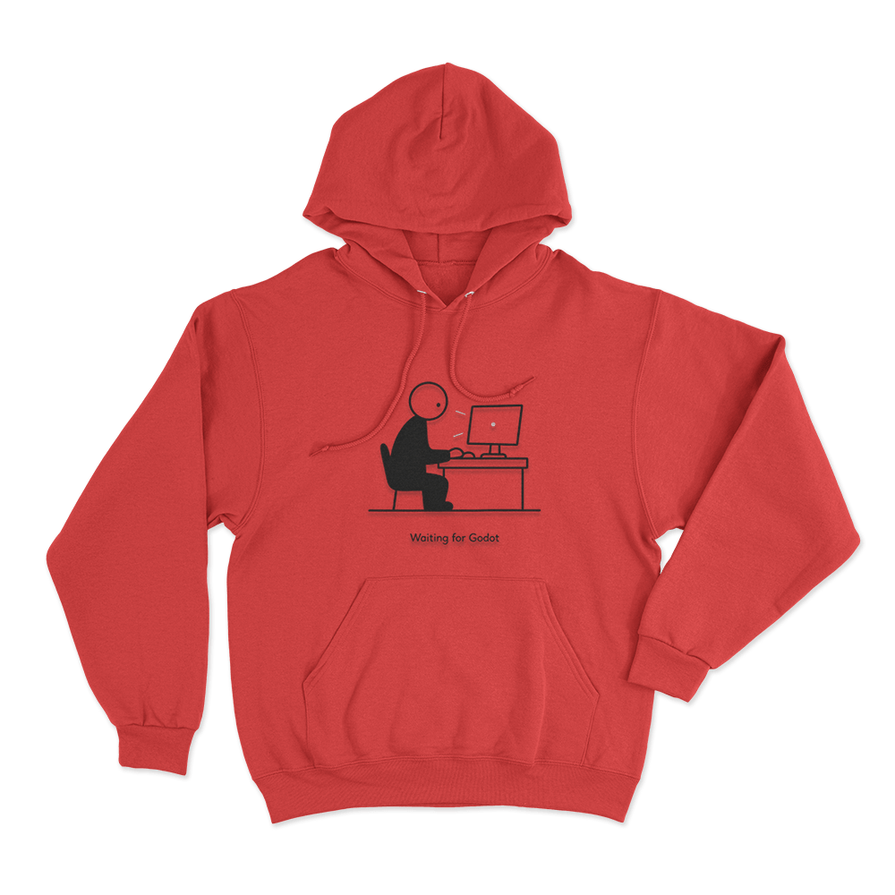 Waiting For Godot Unisex Hoodie Red Waiting For Godot Unisex Hoodie Red