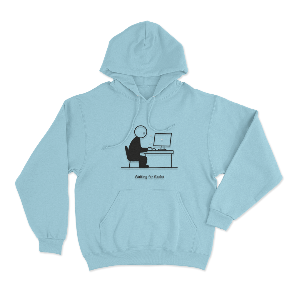 Waiting For Godot Unisex Hoodie Sky Blue Waiting For Godot Unisex Hoodie Sky Blue