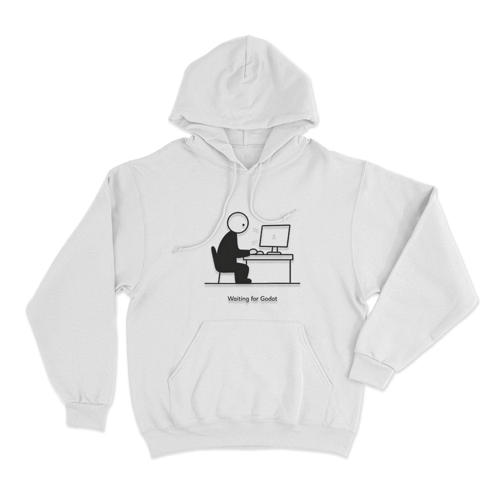 Waiting For Godot Unisex Hoodie White Waiting For Godot Unisex Hoodie White